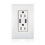 Lutron LTR-15-UBTR-AL New Architectural 15A Tamper Resistant USB Receptacle, Wallplate Not Included, in Almond