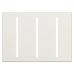 Lutron LWT-GGG-CWH Grafik T Architectural Wallplate 3 Gang in Clear Glass