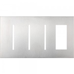 Lutron LWT-GGGT-CBL New Architectural Wallplate 4 Gang, Grafik T and New Architectural Opening, in Clear Black Glass