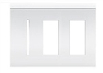 Lutron LWT-GTT-IV New Architectural Wallplate 3 Gang, Grafik T and New Architectural Opening, in Ivory, Matte Finish