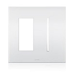 Lutron LWT-TG-CWH New Architectural Wallplate 2 Gang, New Architectural and Grafik T Opening, in Clear White Glass