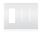 Lutron LWT-TGG-AL New Architectural Wallplate 3 Gang, Grafik T and New Architectural Opening, in Almond, Matte Finish