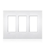 Lutron LWT-U-PPP-AL New Architectural Wallplate 3 Gang, Palladiom Opening, in Almond, Matte Finish