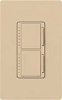 Lutron MA-L3L3-DS Maestro Satin 2 x 300W Incandescent / Halogen Single Location Dual Dimmer in Desert Stone