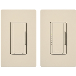 Lutron MAW-603-RH-LA Maestro 600W Incandescent / Halogen Dimming Package with Wallplate and Companion Dimmer in Light Almond