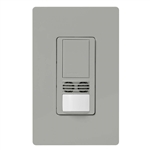 Lutron MS-B102-V-GR Maestro Dual Technology Ultrasonic and Passive Infrared Vacancy Sensor Switch for Single Circuit, Neutral Wire Required, in Gray 