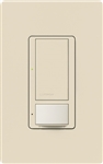 Lutron MS-OPS6M2U-DV-LA Maestro Switch with Occupancy Sensor Dual Voltage 120V-277V / 6A Multi Location, Neutral or Ground Wire, in Light Almond