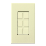 Lutron NT-6PF-AL Nova T Field-Customizable 6 Port Frame in Almond, Matte Finish