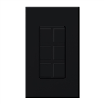 Lutron NT-6PF-BL Nova T Field-Customizable 6 Port Frame in Black, Matte Finish