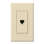 Lutron NT-PJ-BE Nova T, Single Telephone Jack, 6-Conductor, RJ11 in Beige, Matte Finish