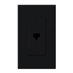 Lutron NT-PJ-BL Nova T, Single Telephone Jack, 6-Conductor, RJ11 in Black, Matte Finish