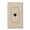 Lutron NT-PJ-TP Nova T, Single Telephone Jack, 6-Conductor, RJ11 in Taupe, Matte Finish