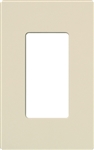 Lutron NT-R3-FB-LA Nova T Screwless 1 Gang Wallplate Decora Opening, Fins Broken, in Light Almond, Matte Finish