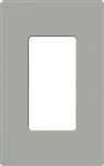 Lutron NT-R3-NFB-GR Nova T Screwless 1 Gang Wallplate Decora Opening, No Fins Broken, in Gray, Matte Finish