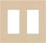 Lutron NT-R3R3-FB-BE Nova T Screwless 2 Gang Wallplate Decora Opening, Fins Broken, in Beige, Matte Finish