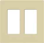 Lutron NT-R3R3-NFB-IV Nova T Screwless 2 Gang Wallplate Decora Opening, No Fins Broken, in Ivory, Matte Finish