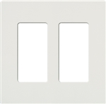 Lutron NT-R3R3-NFB-WH Nova T Screwless 2 Gang Wallplate Decora Opening, No Fins Broken, in White, Matte Finish