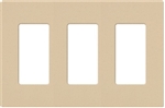 Lutron NT-R3R3R3-FB-BE Nova T Screwless 3 Gang Wallplate Decora Opening, Fins Broken, in Beige, Matte Finish