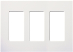 Lutron NT-R3R3R3-FB-CLA Nova T Screwless 3 Gang Wallplate Decora Opening, Fins Broken, in Clear Anodized, Aluminum Finish