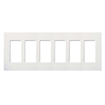 Lutron NT-R3R3R3R3R3R3-FB-CLA Nova T Screwless 6 Gang Wallplate Decora Opening, Fins Broken, in Clear Anodized, Aluminum Finish