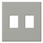 Lutron NT-SS-FB-GR Nova T Screwless 2 Gang Wallplate Decora Opening in Gray, Matte Finish