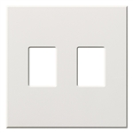 Lutron NT-SS-FB-WH Nova T Screwless 2 Gang Wallplate Decora Opening in White, Matte Finish