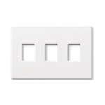 Lutron NT-SSS-FB-AL Nova T Screwless 3 Gang Wallplate Fins Broken Decora Opening in Almond, Matte Finish