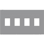 Lutron NT-SSSS-FB-GR Nova T Screwless 4 Gang Wallplate Decora Opening in Gray, Matte Finish