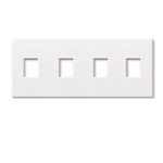 Lutron NT-SSSS-NFB-BL Nova T Screwless 4 Gang Wallplate, No Fins Broken, Decora Opening in Black, Matte Finish