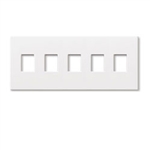 Lutron NT-SSSSS-NFB-BR Nova T Screwless 5 Gang Wallplate Non Fins Broken Decora Opening in Brown, Matte Finish