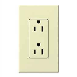 Lutron NTR-15-AL Nova T Receptacles 15A 125V in Almond, Matte Finish