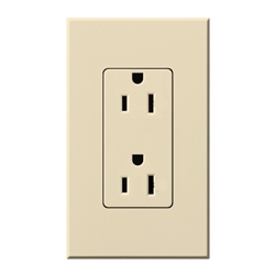 Lutron NTR-15-BE Nova T Receptacles 15A 125V in Beige, Matte Finish