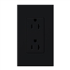 Lutron NTR-15-BL Nova T Receptacles 15A 125V in Black, Matte Finish