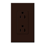 Lutron NTR-15-BR Nova T Receptacles 15A 125V in Brown, Matte Finish