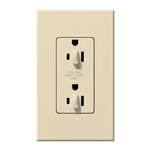 Lutron NTR-15-DDTR-BE Nova T 15A 120/125V Dual Dimming Tamper Resistant Duplex Receptacle in Beige, Matte Finish