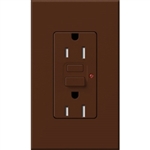 Lutron NTR-15-GFST-SI Nova T Duplex Self-Testing Tamper Resistant 15A 125V GFCI Receptacle in Sienna, Matte Finish