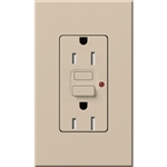 Lutron NTR-15-GFST-TP Nova T Duplex Self-Testing Tamper Resistant 15A 125V GFCI Receptacle in Taupe, Matte Finish