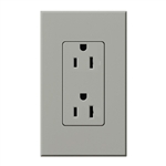 Lutron NTR-15-GR Nova T Receptacles 15A 125V in Gray, Matte Finish