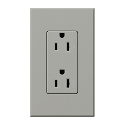 Lutron NTR-15-GR Nova T Receptacles 15A 125V in Gray, Matte Finish