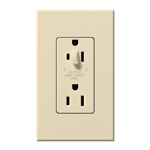 Lutron NTR-15-HDTR-BE Nova T 15A 120/125V Tamper Resistant Duplex Receptacle with Top Half Dimming in Beige, Matte Finish