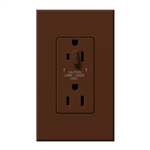 Lutron NTR-15-HDTR-SI Nova T 15A 120/125V Tamper Resistant Duplex Receptacle with Top Half Dimming in Sienna, Matte Finish