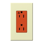 Lutron NTR-15-IG-OR-AL Nova T 15A, 125V, Isolated Ground Receptacle in Almond, Matte Finish