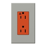 Lutron NTR-15-IG-OR-GR Nova T 15A, 125V, Isolated Ground Receptacle in Gray, Matte Finish