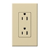 Lutron NTR-15-IV Nova T Receptacles 15A 125V in Ivory, Matte Finish