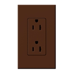 Lutron NTR-15-TR-SI Nova T Tamper Resistant Receptacles 15A 125V in Sienna, Matte Finish