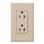 Lutron NTR-15-TR-TP Nova T Tamper Resistant Receptacles 15A 125V in Taupe, Matte Finish