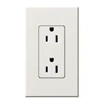 Lutron NTR-15-TR-WH Nova T Tamper Resistant Receptacles 15A 125V in White, Matte Finish