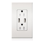 Lutron NTR-15-UBTR-AL Nova T 15A, Dual USB Receptacle, Tamper Resistant, in Almond, Matte Finish