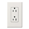 Lutron NTR-15-WH Nova T Receptacles 15A 125V in White, Matte Finish