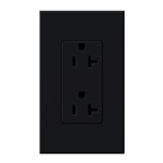 Lutron NTR-20-BL Nova T Receptacles 20A 125V in Black, Matte Finish